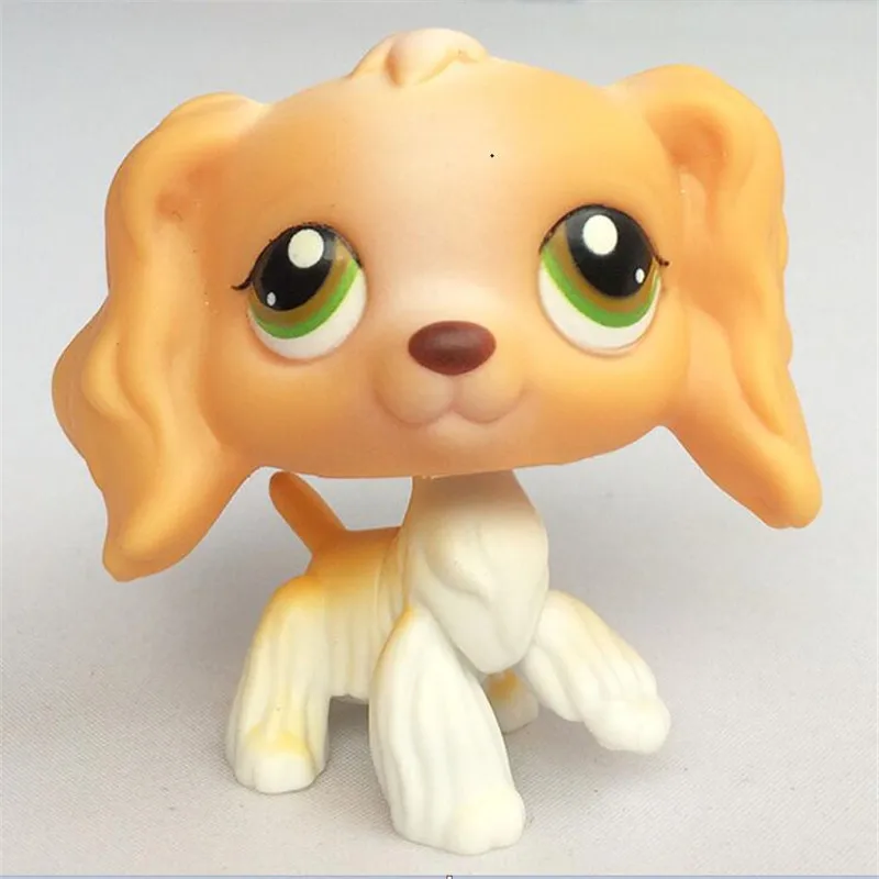 LPS Pet Shop Rare Green Eyes Yellow Cocker Spaniel LPS Dog Collection Cosplay Mini Action Figure Children's Gift