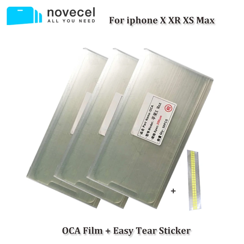 

50pcs/Lot 250um OCA Optical Clear Adhesive for iPhone X XR XS Max 11 Pro Max OCA Glue Touch Glass Lens Film