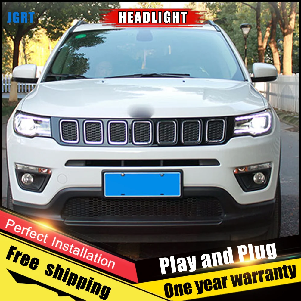 2PCS Car Style LED headlights for Jeep compass 2017 2018 for compass