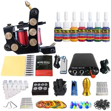 Полный комплект для тату-катушки для подводки Shader Электропитание педаль иглы рукоятка наконечники татуировки тело и искусство TK105-51