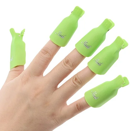 10 шт. для удаления лака для ногтей пластиковый акриловый лак для ногтей замачиваемый зажим крышка УФ Гель-лак для удаления обертывания