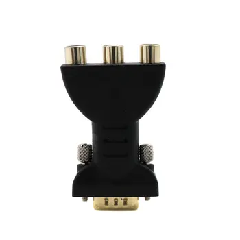 

15 Pin VGA Male to 3 RCA Video Female M/F Adapter Connecter Plug Jack Converter ND998