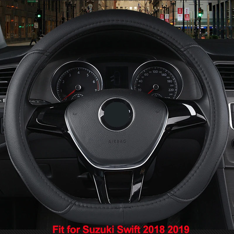 Volante de Volante de Carro em Forma de d Automotivos para Carros pu para Suzuki Capa Couro Swift Trança no Volante Acessórios 2020 12 Cheap Capas p direção