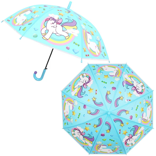 SAFEBET Children Umbrella Cute Unicorn Umbrellas Cartoon Transparent ...