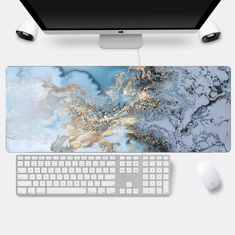 Marble Mousepad Xl Xxl Locking Edge Office Desk Keyboard Pc