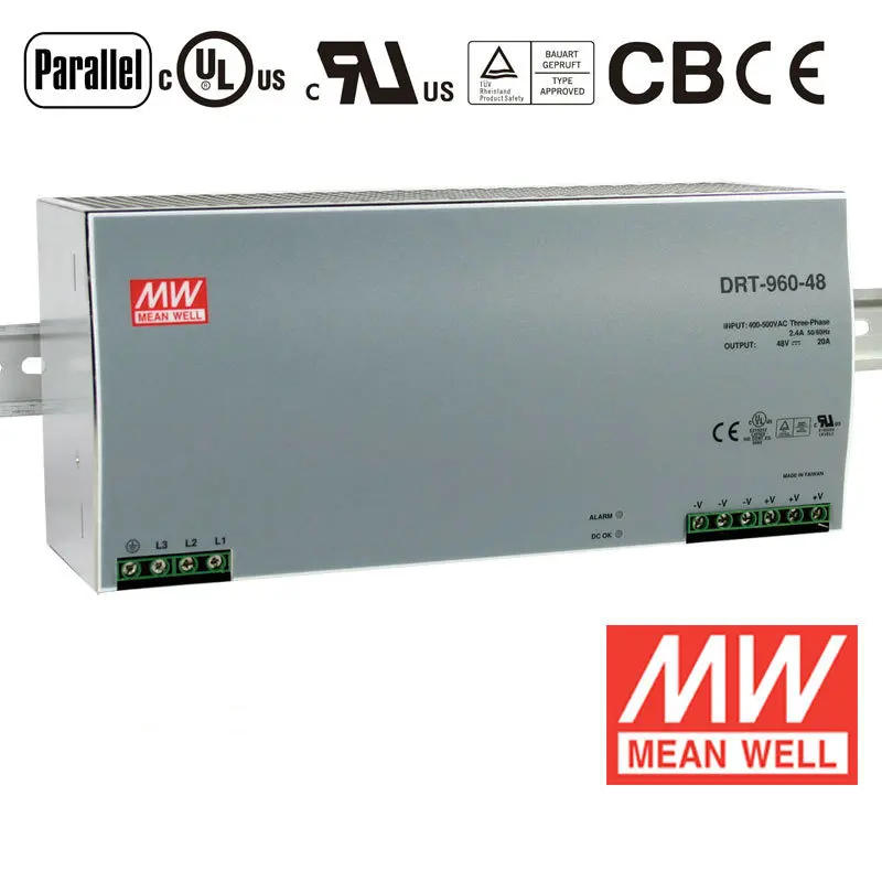 

Din rail power supply 960W 48V power suply meanwell ac dc converter DRT-960-48 960W 20A 48V Industrial Original MEAN WELL