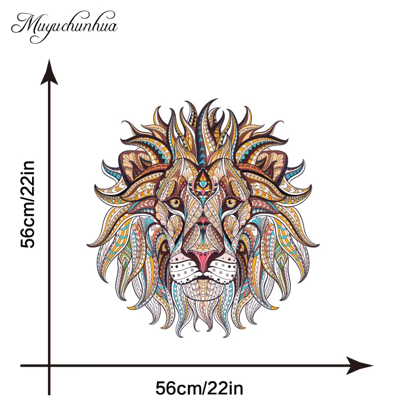 Muyuchunhua, яркие, цветные, голова льва, художественная Наклейка на стену для семейного декора, украшение комнаты, обои для дома, наклейки на стену s