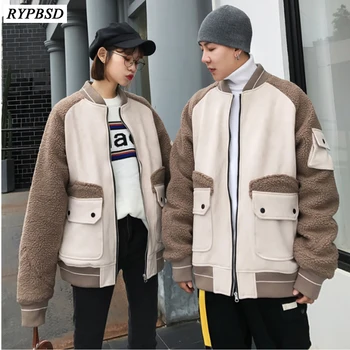 

New 2019 Autumn High Quality Loose Cotton Thick Padded Men Coat Winter Baseball Coat Streetwear Men Hip Hop Jacket