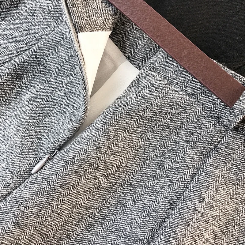 Весна 2020 Новое поступление шерстяная мини юбка винтажная темпераментная с