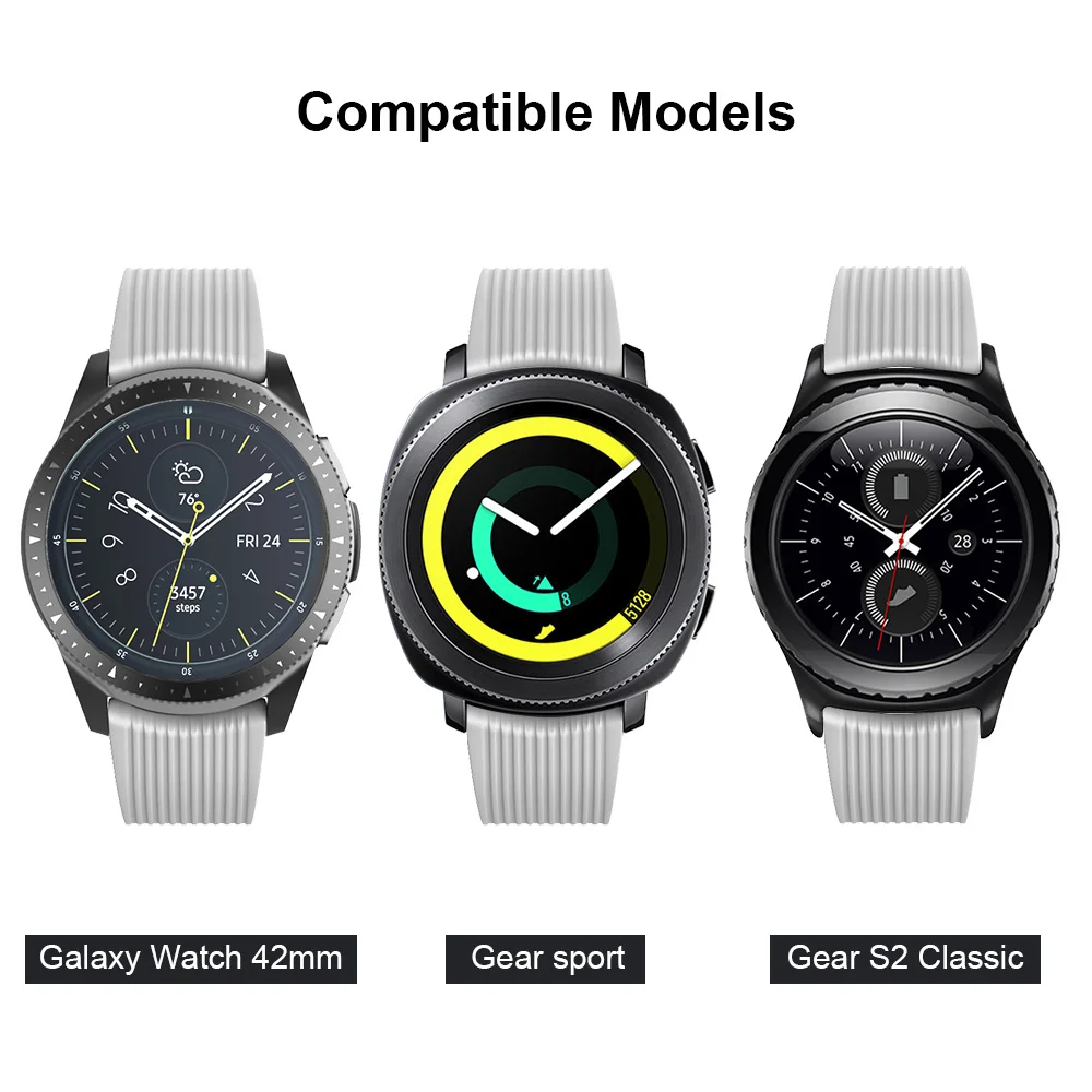 Ремешок силиконовый для Samsung Galaxy Watch 42 мм браслет Active Gear Sport/Gear S2 Classic SM R7320 Huawei GT 20