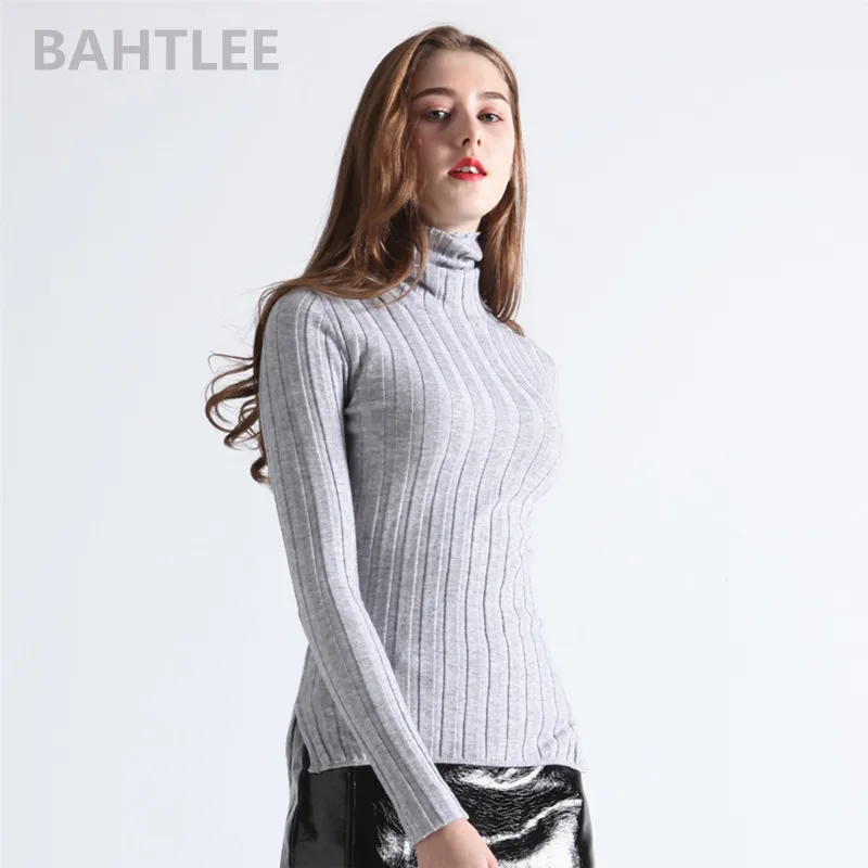 BAHTLEE женский свитер с воротником "хомут" из мериносовой шерсти, универсальные Вязаные Пуловеры и свитера