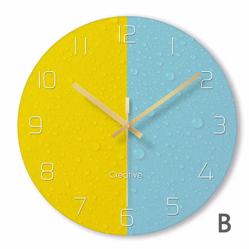 Креативные настенные часы с объемными каплями воды, современный дизайн, украшение для гостиной, стеклянные уникальные часы, настенные часы, домашний декор, бесшумные - Цвет: B