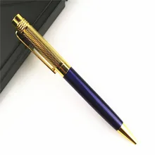 Горячая перкин Роскошная гравировка синяя из нержавеющей стали деловая ручка письменная ручка точка новая шариковая ручка новая