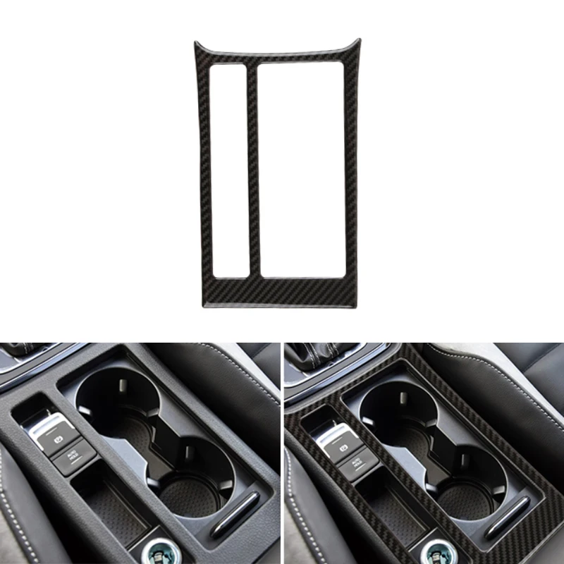 

Real Carbon Fiber Car Styling Water Cup Holder Panel Cover Protective Trim For VW Golf 7 MK7 VII 2013 2014 2015 2016 2017