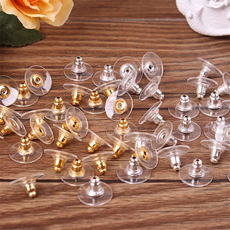 

50 pcs Silicon Stud Earring Back Stoppers Ear Post Nuts Jewelry Findings And Components Ear Plugging / Blocked Freeshipping