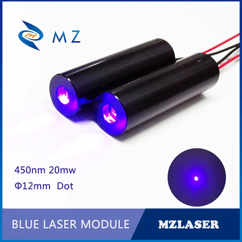 Blue Dot Laser Diode Module 12mm 450nm 20mw 3V Industrial Grade APC Constant Power Drive 405nm 445nm 450nm laser diode ld driver board 12v 2w step down constant current drive circuit of ttl modulation power supply