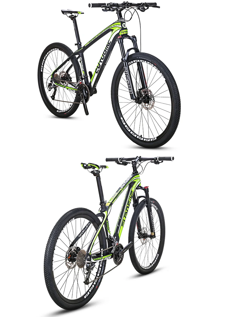 Best EUROBIKE 27.5 Inches Carbon Fiber Mountain Bikes Dual Hydraulic Disc Brake Shock Fork 7