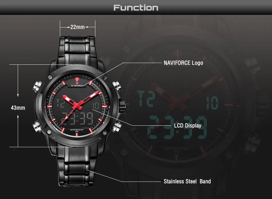 NAVIFORCE новый топ Элитный бренд для мужчин водостойкие спортивные Военная Униформа часы для мужчин кварцевые часы Аналоговые