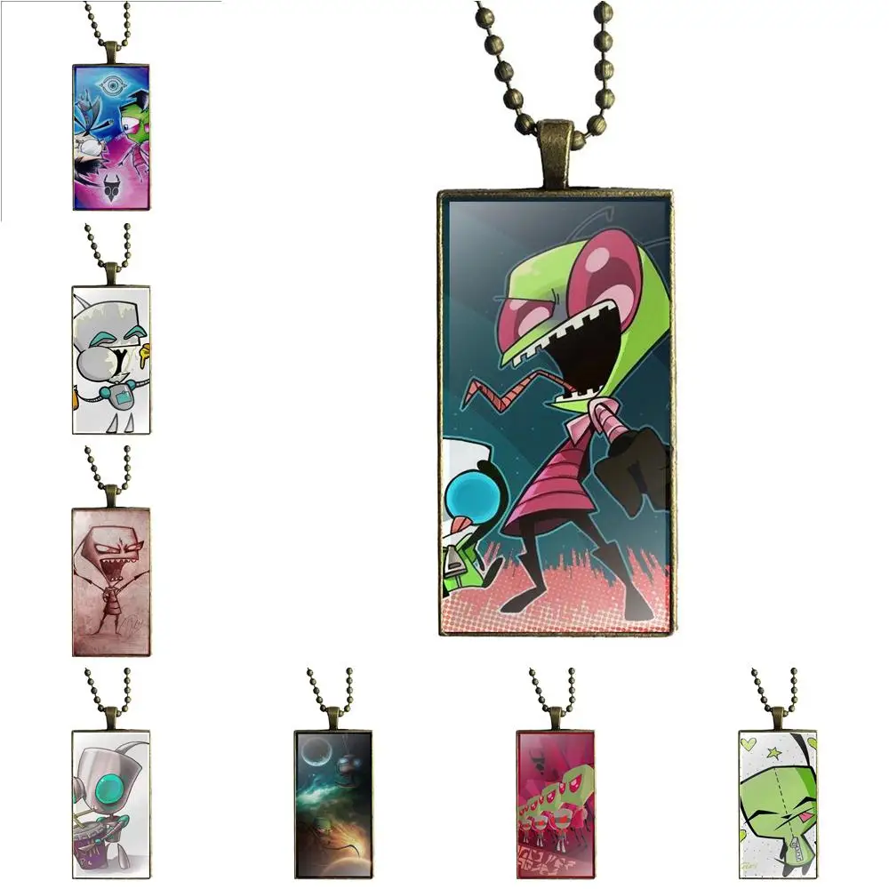 EJ glaze Gir Invader Zim стеклянная подвеска с изображением галактики ожерелье женское