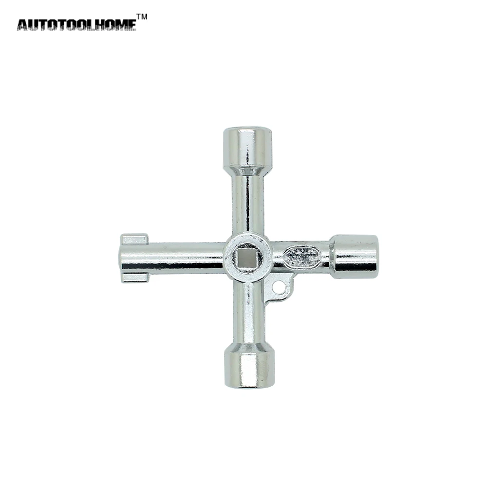 

Multi-Function 4 way Cross Triangle KEY for Train Electrical Elevator Cabinet Valve Alloy Triangle Square Spanner Tool