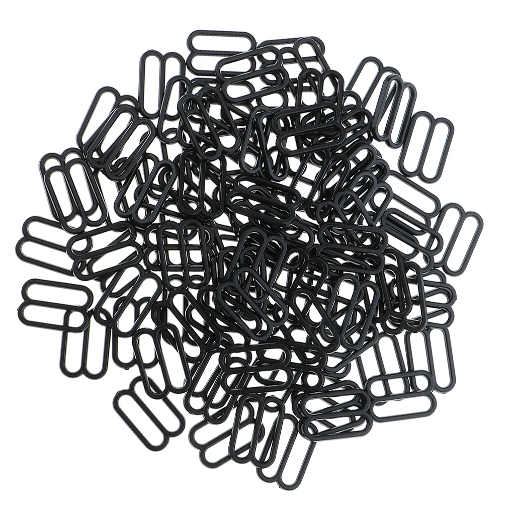 100pcs Plastic Lingerie Bra Strap Sliders Adjuster Hook for Corset Garter Bikini