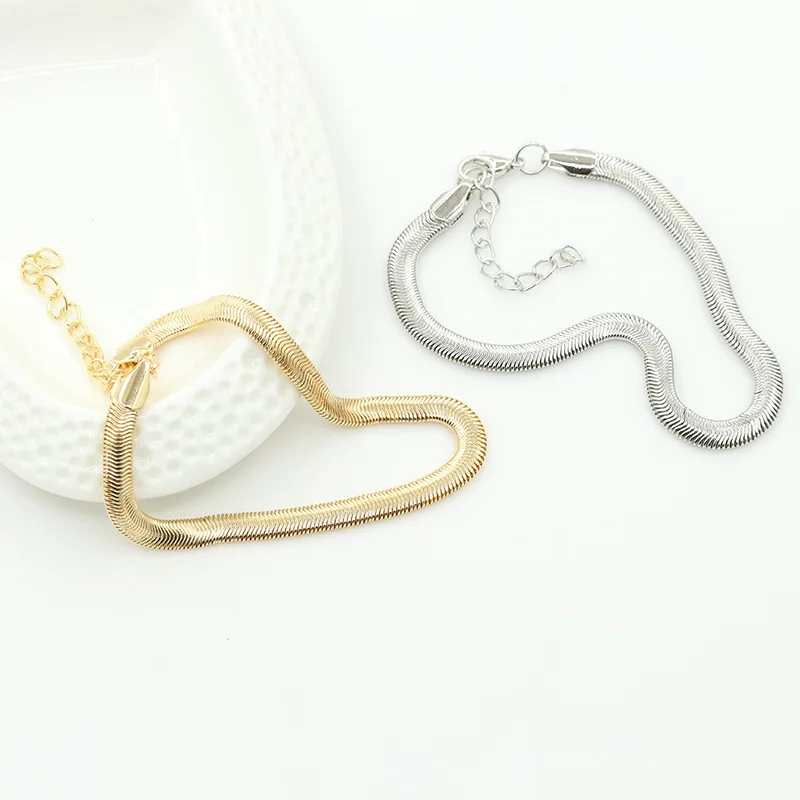 

30 piece/lot Women Men Snake Chain Bracelets Gold Silver Plated Lobster Clasp Link Bangle Adjustable Wristbands Jewelry Anklets