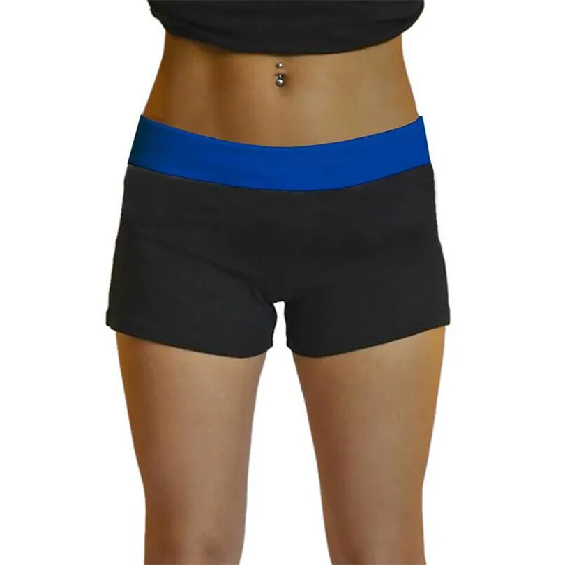 INDJXND новые летние женские шорты для тренировки модные повседневные короткие Feminino дышащие шорты женские тренировки женские фитнес Короткие - Цвет: D145 Blue waist