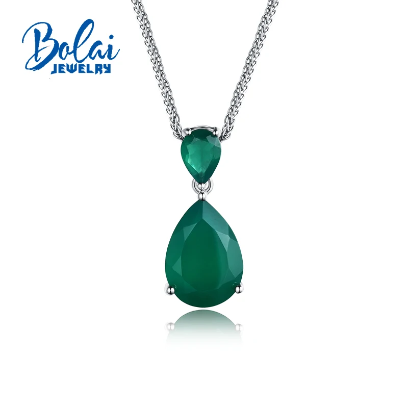 Bolaijewelry,classic pendant necklace natural agate gemstone fine jewelry for women anniversary party or daily wear best gift. Fine Jewelry