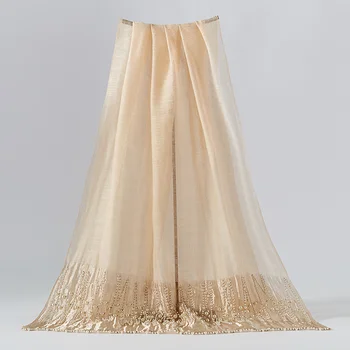 

India hijab scarf handmade beaded silk scarf women commuter wild autumn new solid color shawl long scarf