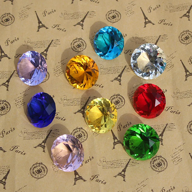9 шт./компл. сверкающий Хрустальный бриллиант 3 см стеклянный драгоценный камень