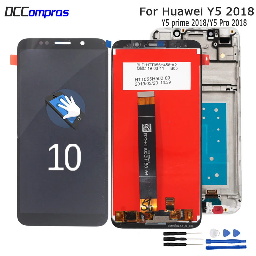 

For Huawei Y5 2018 Y5 Pro 2018 LCD Display Touch Screen Digitizer For Huawei Y5 Prime 2018 LCD With Frame DUA L02 L22 LX2 Screen