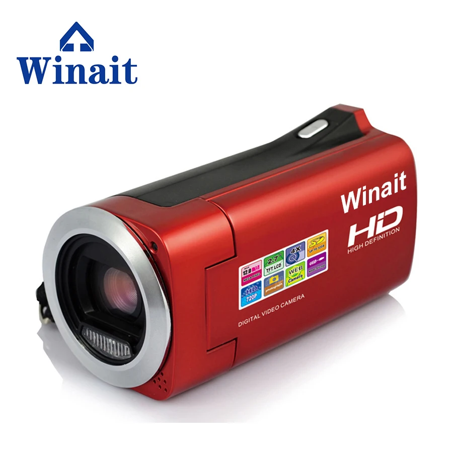 Winait 5,0 MP 18MP Max 4X цифровой зум 2,7 ''дисплей Цифровая видеокамера HDV828 DVR с 900MA около 3 часов работы от аккумулятора