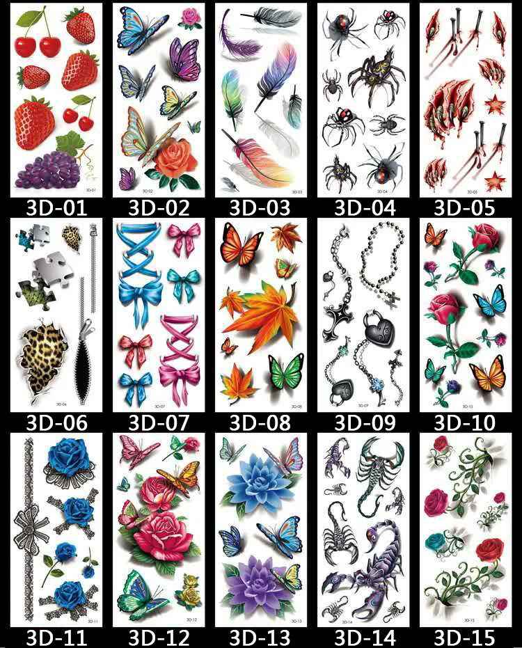 3d татуировки Временные татуировки наклейки поддельные татуировки боди ...
