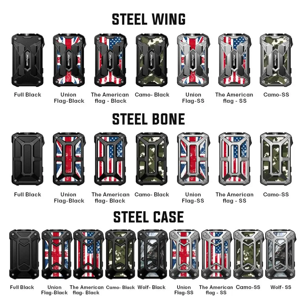 

Newest E Cigarette Rincoe Menchman Mesh Vape Mod 228W Steel Wing series FIT Menchman mesh tank By dual 18650 battery