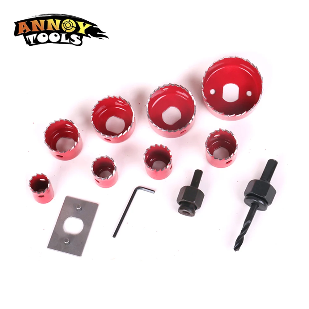 8PCS/set 19MM 64MM Wood Hole Saw Drill Bits Cutter Openning , Light