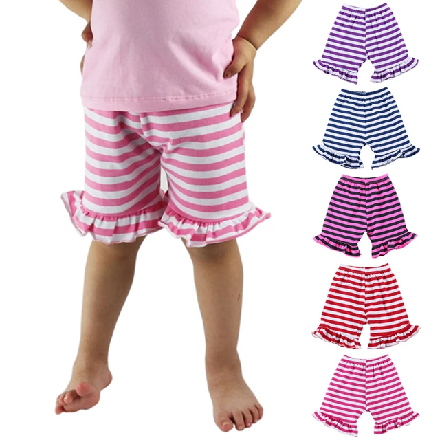 Buy Cotton Ruffle Baby Shorts Striped Toddler Girls