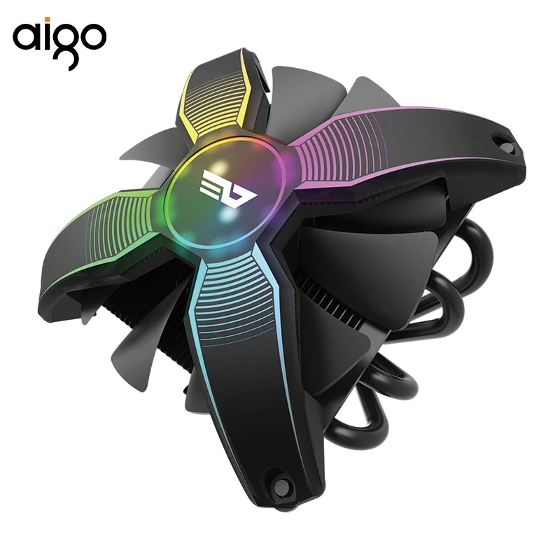 

Aigo Talon No Frame X shape RGB LED CPU Cooler PC Heatsink with 4 Heat Pipes Radiator Cooling Fan Computer CPU Air Cooler