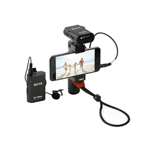 iPhoto Compact Wireless Microphone + Handheld Smart Grip Phone Clip Kit for iPhone Android Smartphone Video Mount Rig Stabilizer