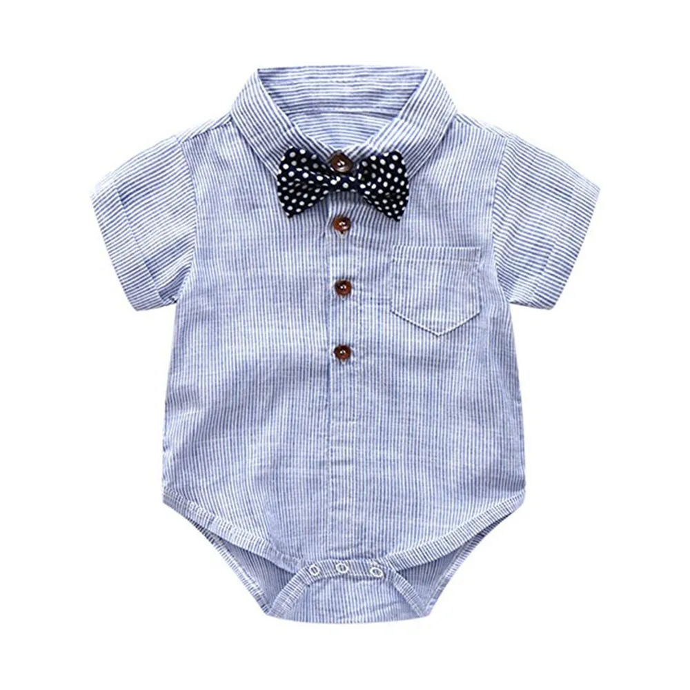 LONSANT г. Летняя модная одежда для мальчиков летняя джентльменская Бабочка для маленьких мальчиков, рубашка с короткими рукавами+ комбинезон, шорты, комплекты