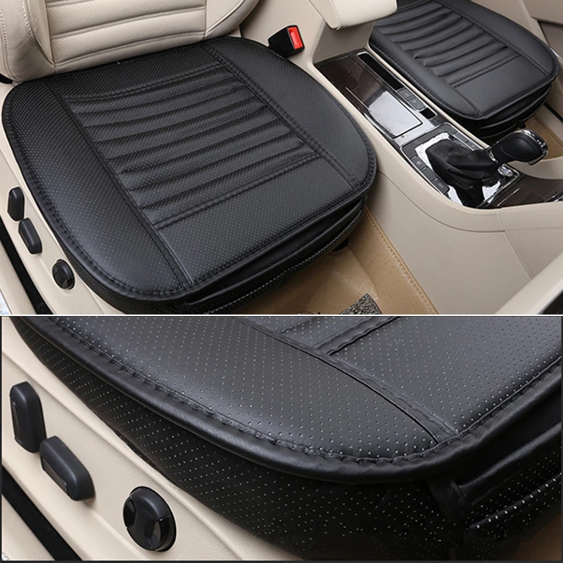 Car Seat Cover Protector Black Leather Bamboo Charcoal Full Surround