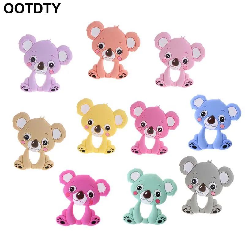 

Bear Baby Teethers Silicone Teething Toys Chew Charms Infants Bpa Free Diy Necklace Pendant