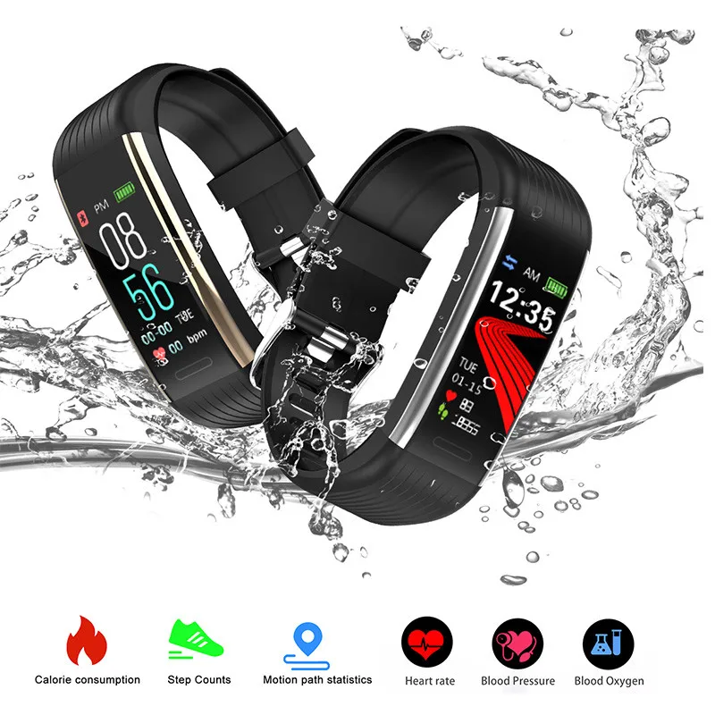 

R1 Smart Bracelets Heart Rate Monitor Pressure Fitness Activity Tracker Smartwatch Sport Wristband For Ios Android PK Mi Band 4