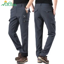LoClimb мужские зимние походные брюки мужские теплые флисовые брюки военные уличные треккинговые флисовые водонепроницаемые лыжные брюки AM353
