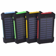 Solar Powered Water Bank D True Water 20000 mAh Polymer External Battery Charger Powerbank Dual USB Outdoor Light Lamp Ferisi