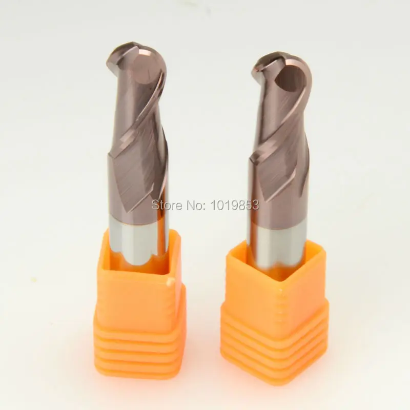 

2pcs SLONS S300-R4x8x75L HRC55 tungsten solid carbide BALL NOSE end mill milling cutter for steel or copper