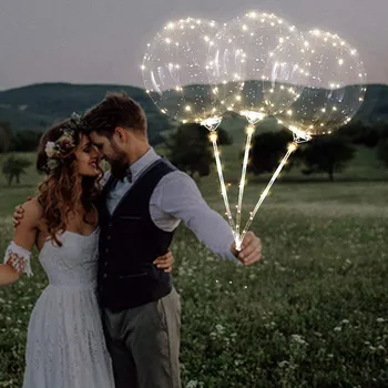 

2019 Hot Selling 20inch Luminous Led Balloon Transparent Round Bubble Decoration christmas Party Wedding string lights#30