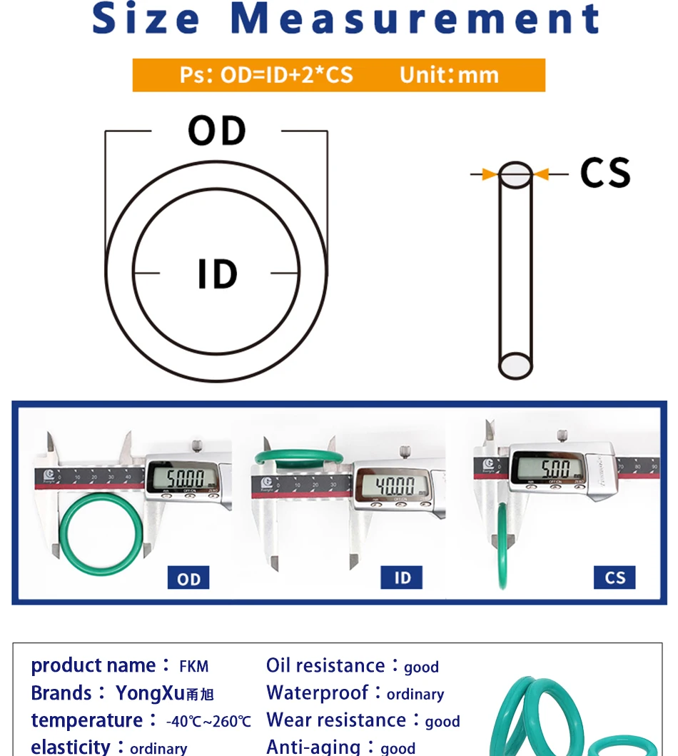 20 шт./лот зеленый FKM кольца из фторированной резины уплотнения 2 мм Толщина 5/6/7/8/9/10/11/12/13/14 мм OD уплотнительные кольца уплотнение прокладка кольца топлива шайба
