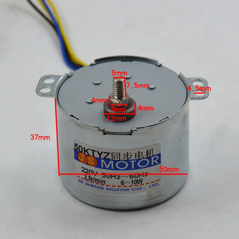 50KTYZ 2 AC220V 6 10 Вт синхронный двигатель переменного тока Низкая скорость высокий
