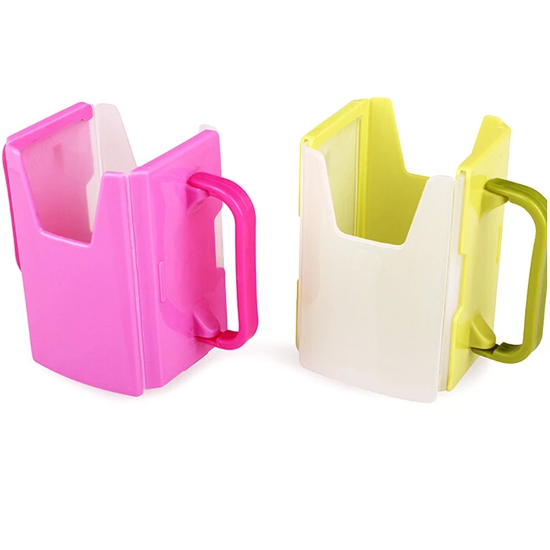 

New Adjustable Plastic Safety Baby Toddler Kids Juice Milk Box Drinking Bottle Cup Holder Mug 2 Colors Anti-Slip Holder