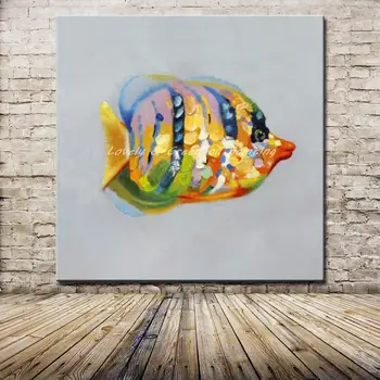 

Wall Pictures For Living Room Home Decoration Art Modern Decorative Picture Hand Paintied Fish Animal Oil Painting On Canvas